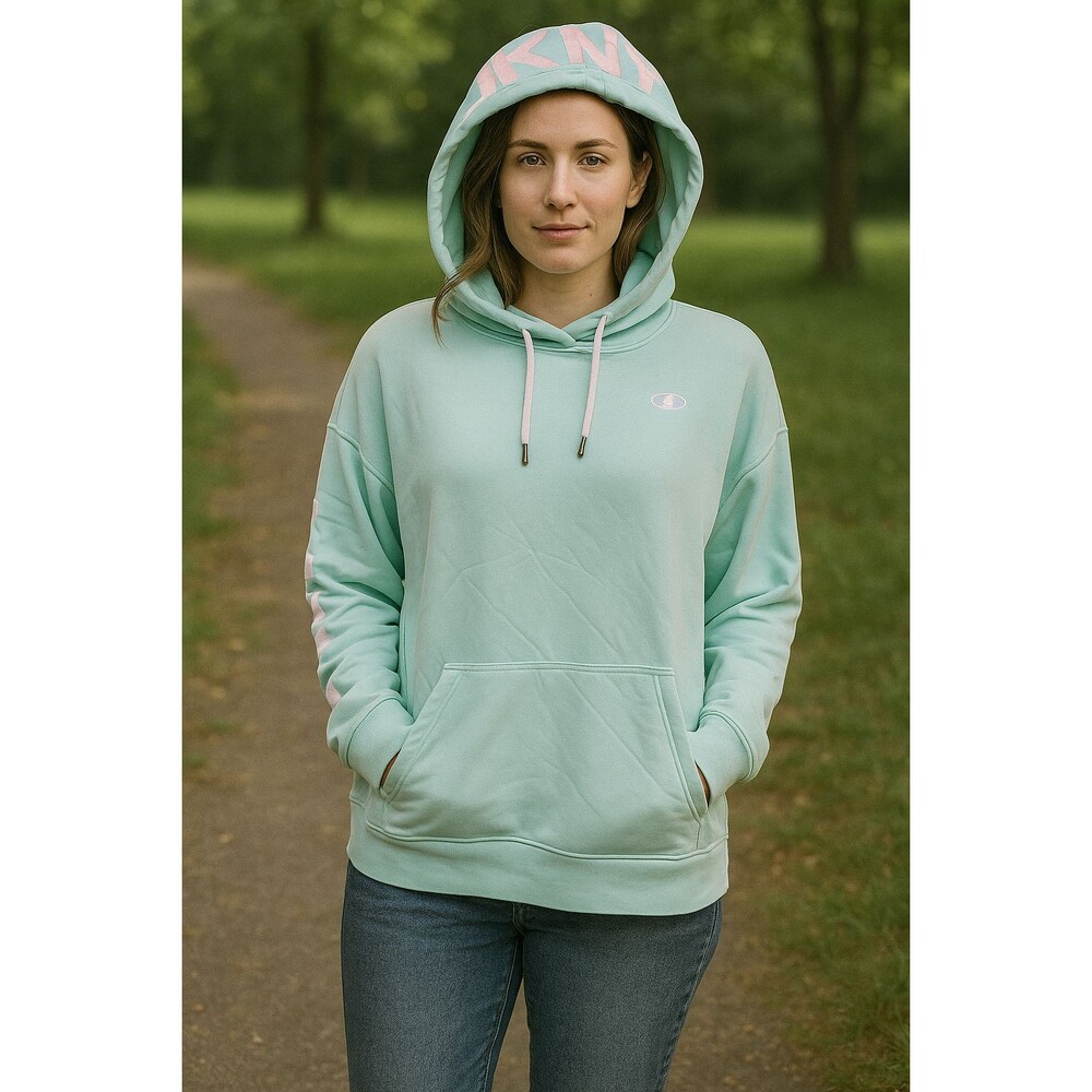DKNY Sport Women’s Large Teal Green Sweatshirt Hoodie